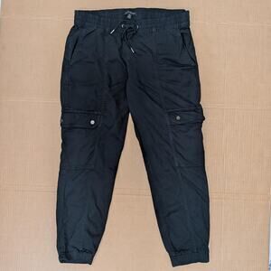 Black Utility Gorpcore Cargo Jogger Pants, Size M